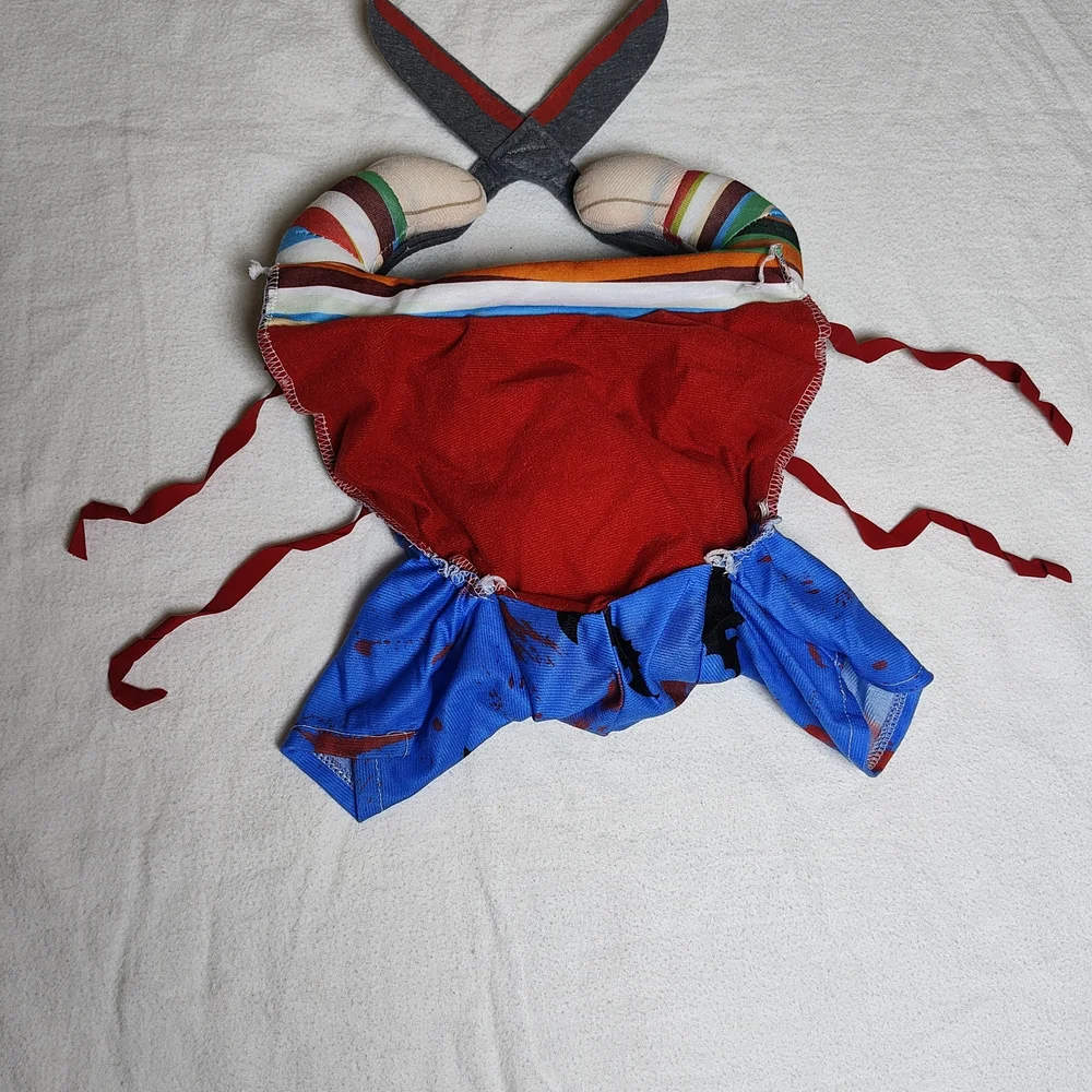 Colorful Striped Dog Costume Chucky Halloween 🎃